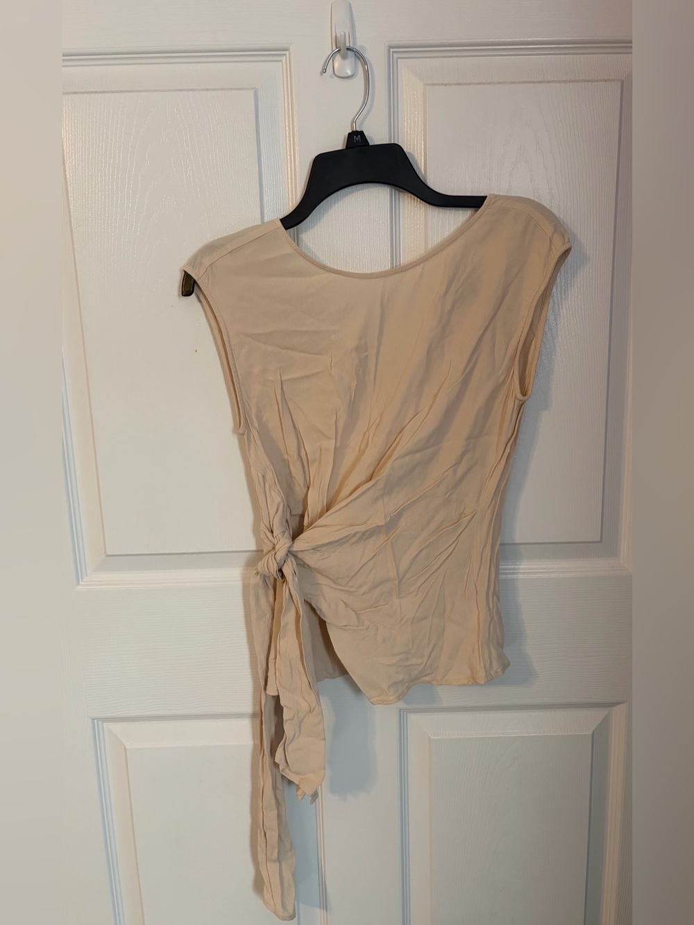 Express Side-Tie Cap Sleeve Top - Beige